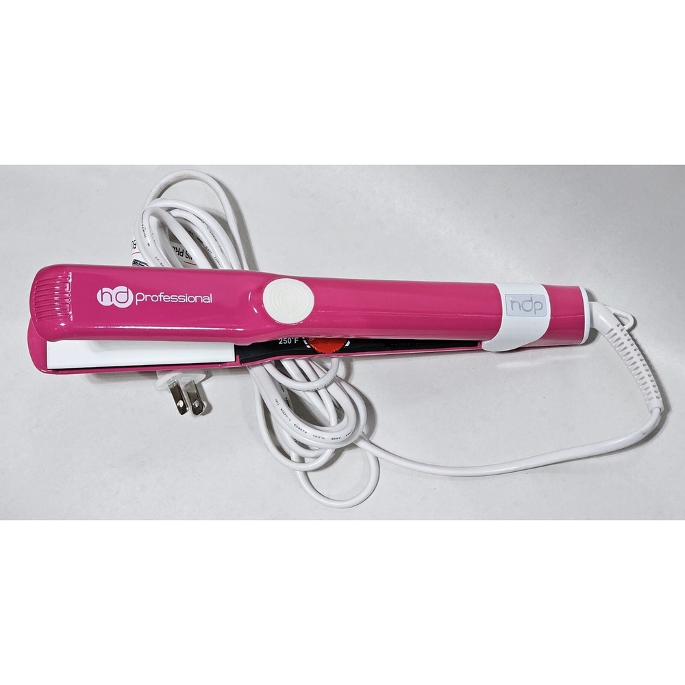 HD Professional 1.25'' CERAMIC TOURMALINE Hybrid‎ Styler Pink Flat Iron TESTED